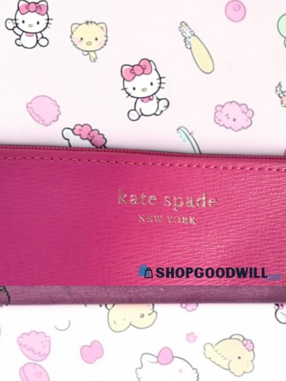 Kate Spade New York Hot Pink Saffiano Leather Zip Wristlet - Picture 4 of 5
